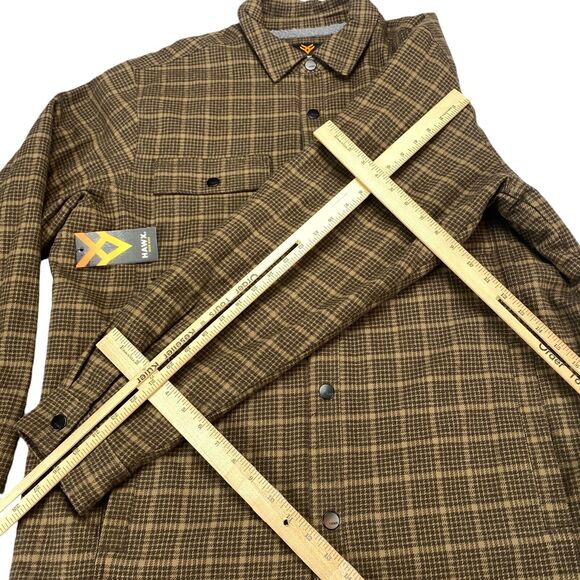 Hawx Work Gear Shacket Mens XL Brown Plaid Sherpa Lined Pockets Snap Button - Picture 5 of 16